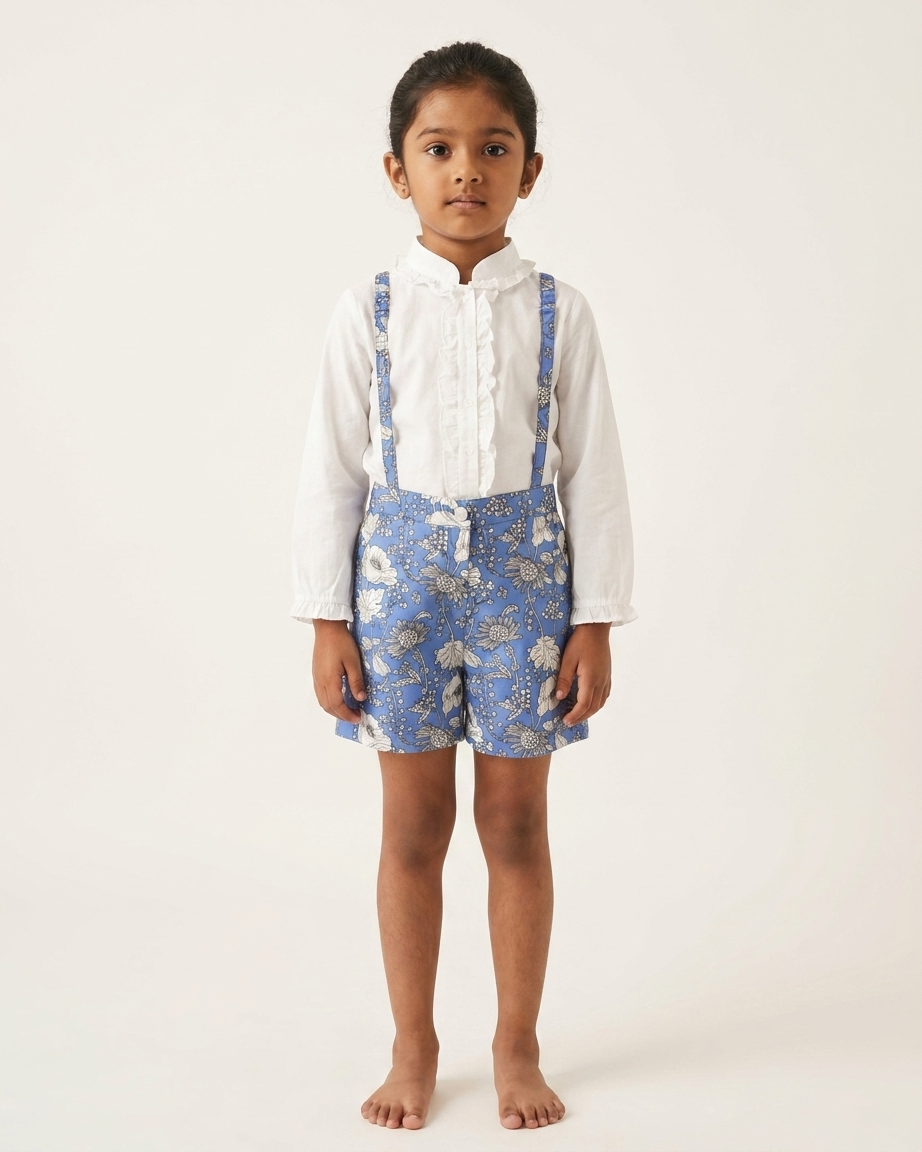 Blue Floral Dungaree