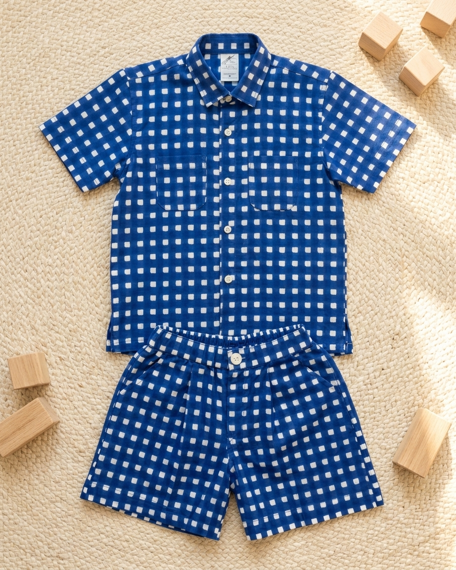 Indigo Checks Co-ord Set