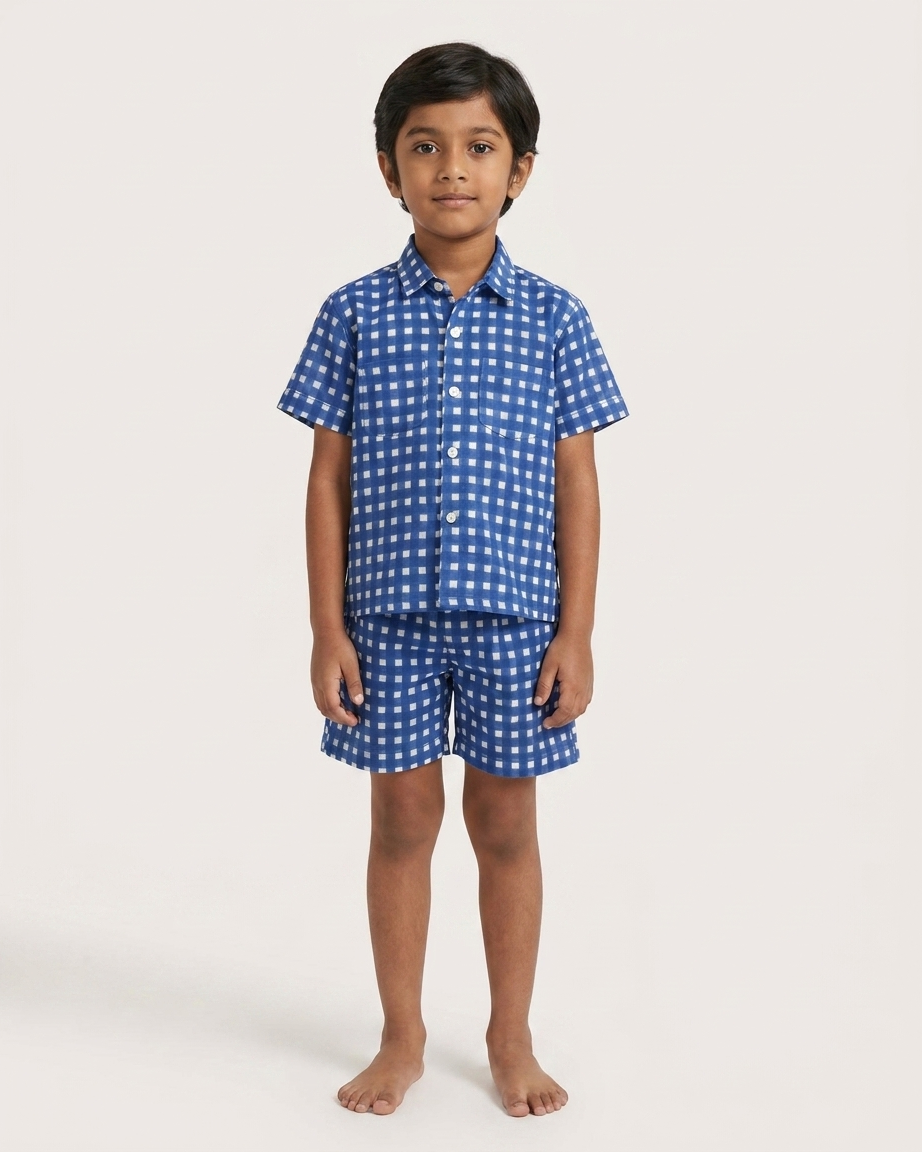 Indigo Checks Co-ord Set