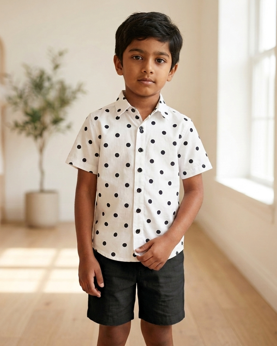 Black & White Polka Dot Shirt