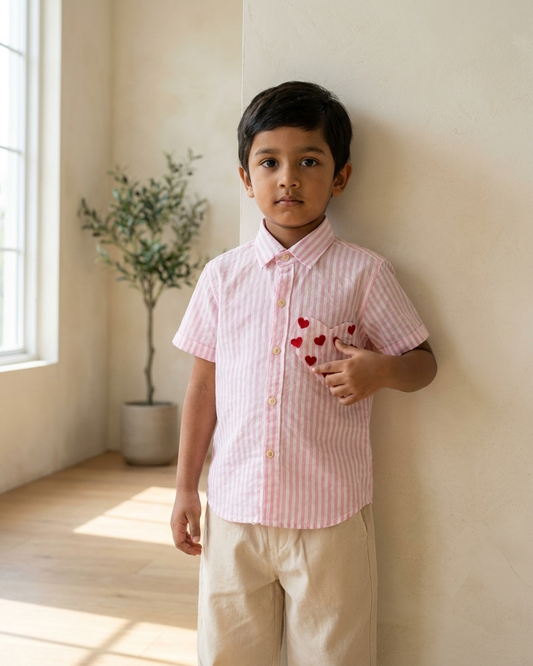 Pink Heart Pocket Shirt