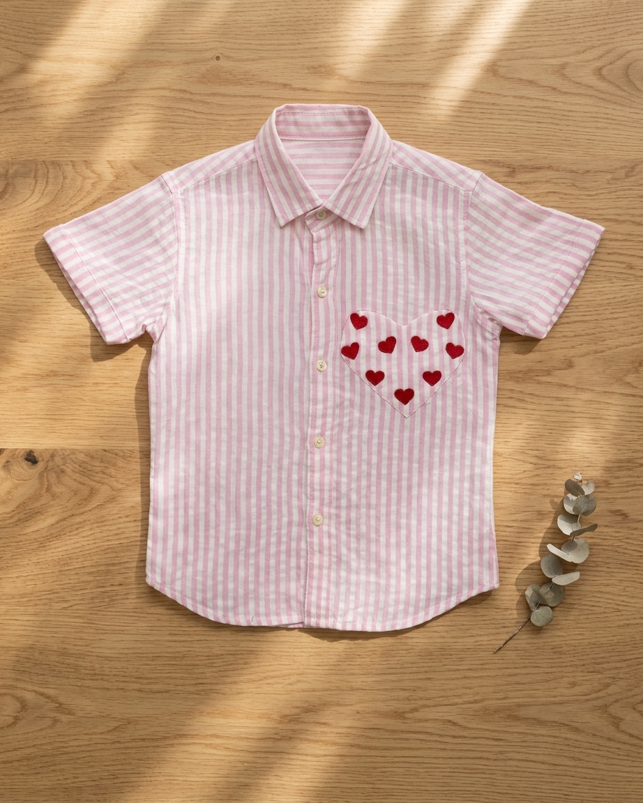 Pink Heart Pocket Shirt
