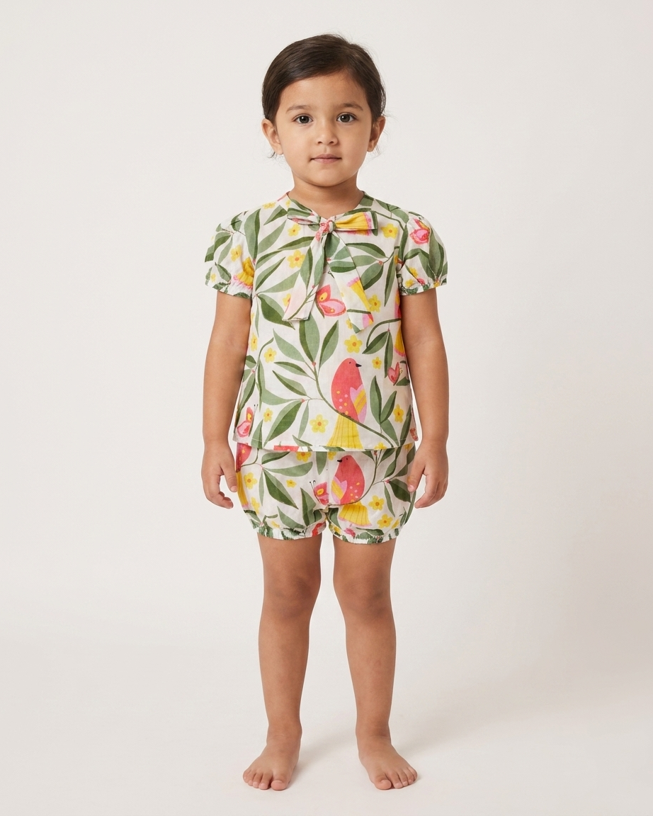 Jaipuri Bird Print Co-ord Set