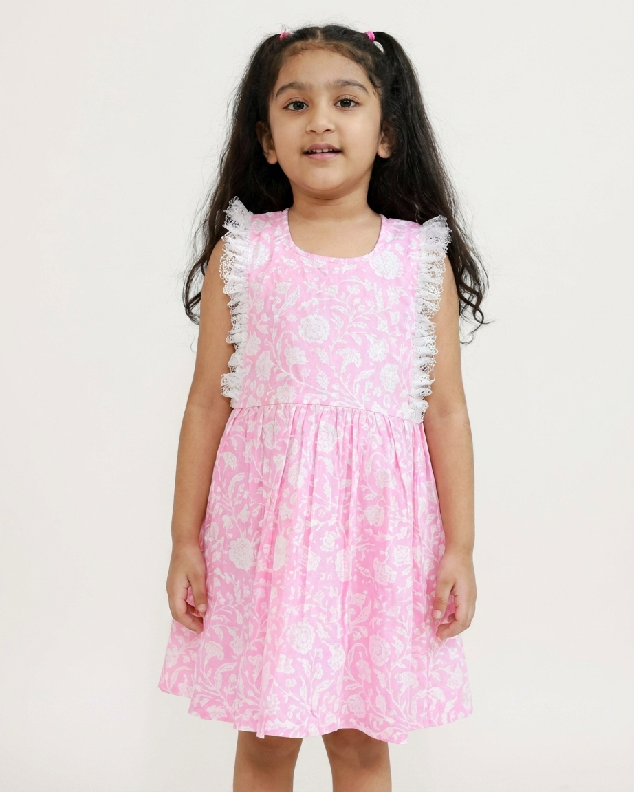 Pink Jaipuri Print Dress