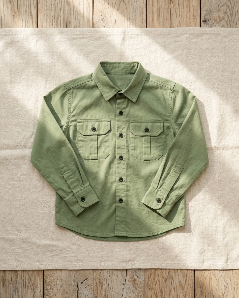 Military Green Double Pocket Shirt