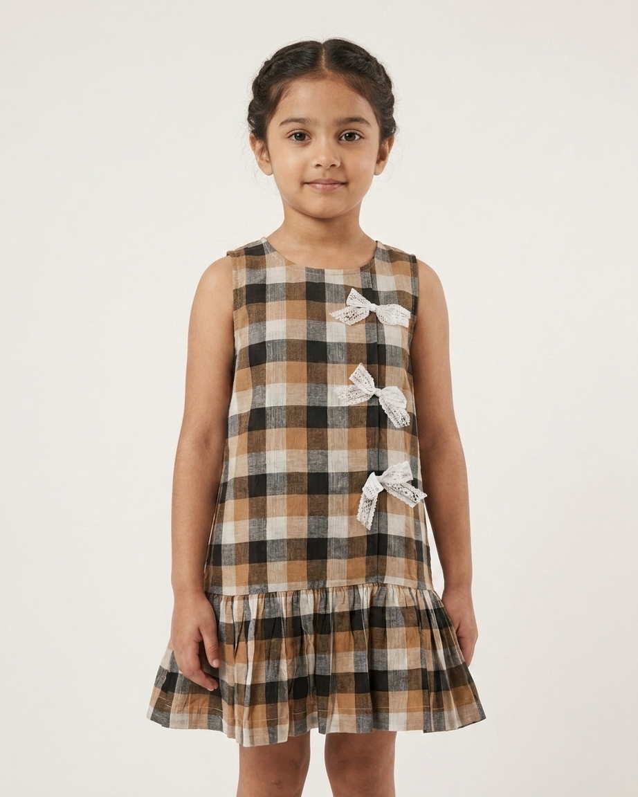 Heritage Check Bow Dress for Girls