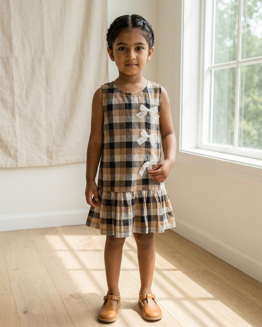 Heritage Check Bow Dress for Girls