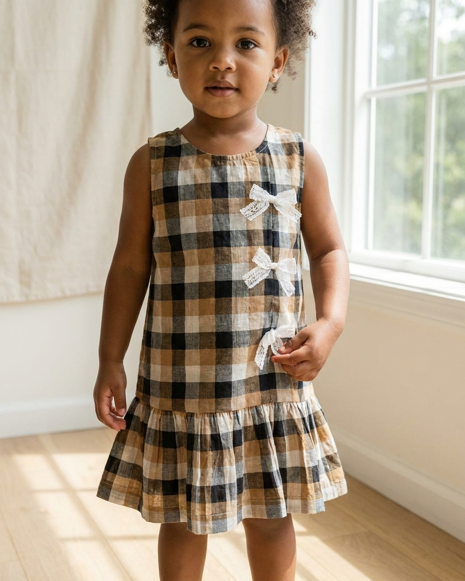 Heritage Check Bow Dress for Girls
