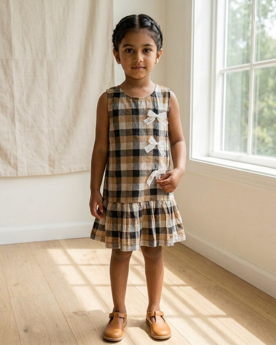 Heritage Check Bow Dress for Girls