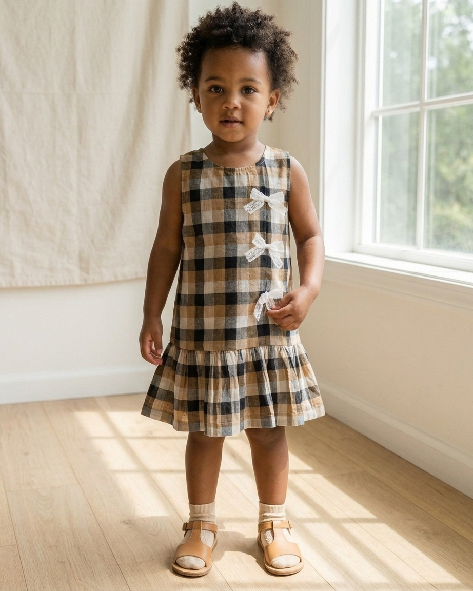 Heritage Check Bow Dress for Girls