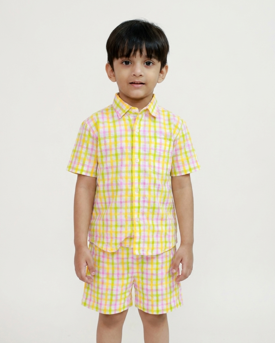 Summer Hues Checkered Playsuit
