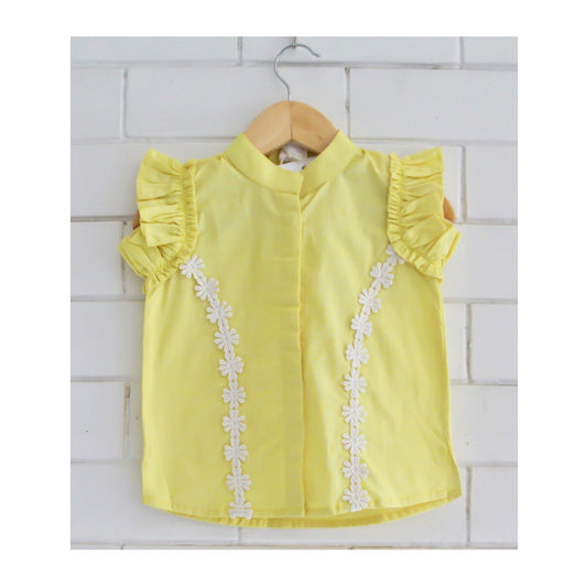 Yellow Shirt with Flower Lace