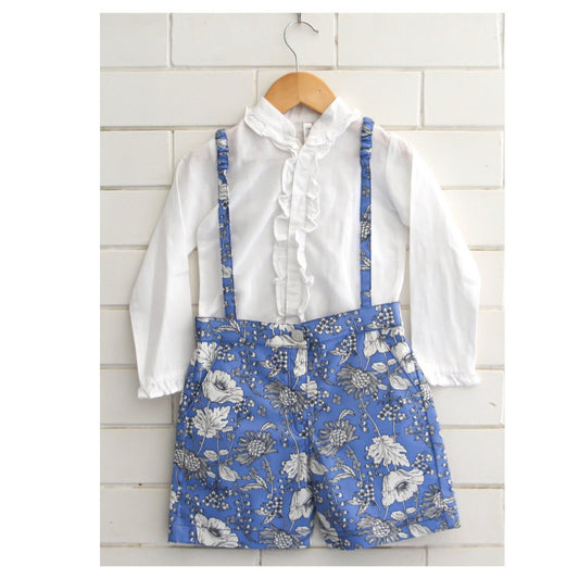 Blue Floral Dungaree