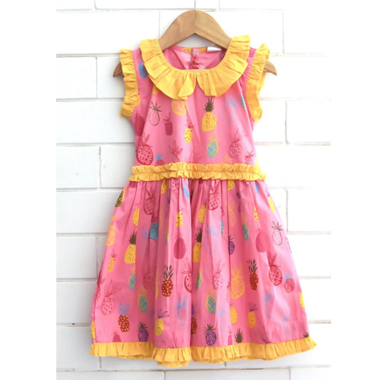 Pink Pineapple Cotton Dress