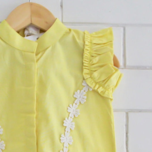 Yellow Shirt with Flower Lace